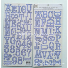 Alpha Chipboard Letters Sticker En Carton Gris
